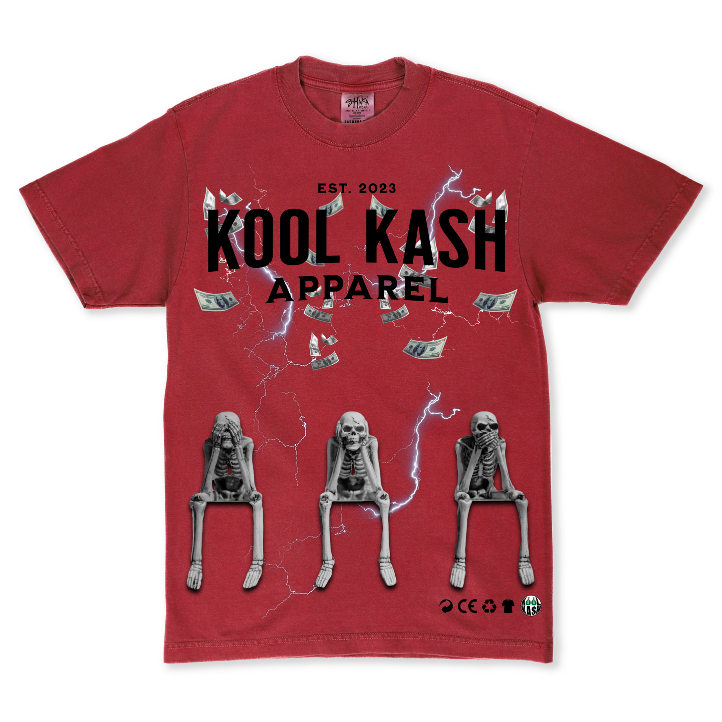 The Kash Storm Tee - Acid Wash Red