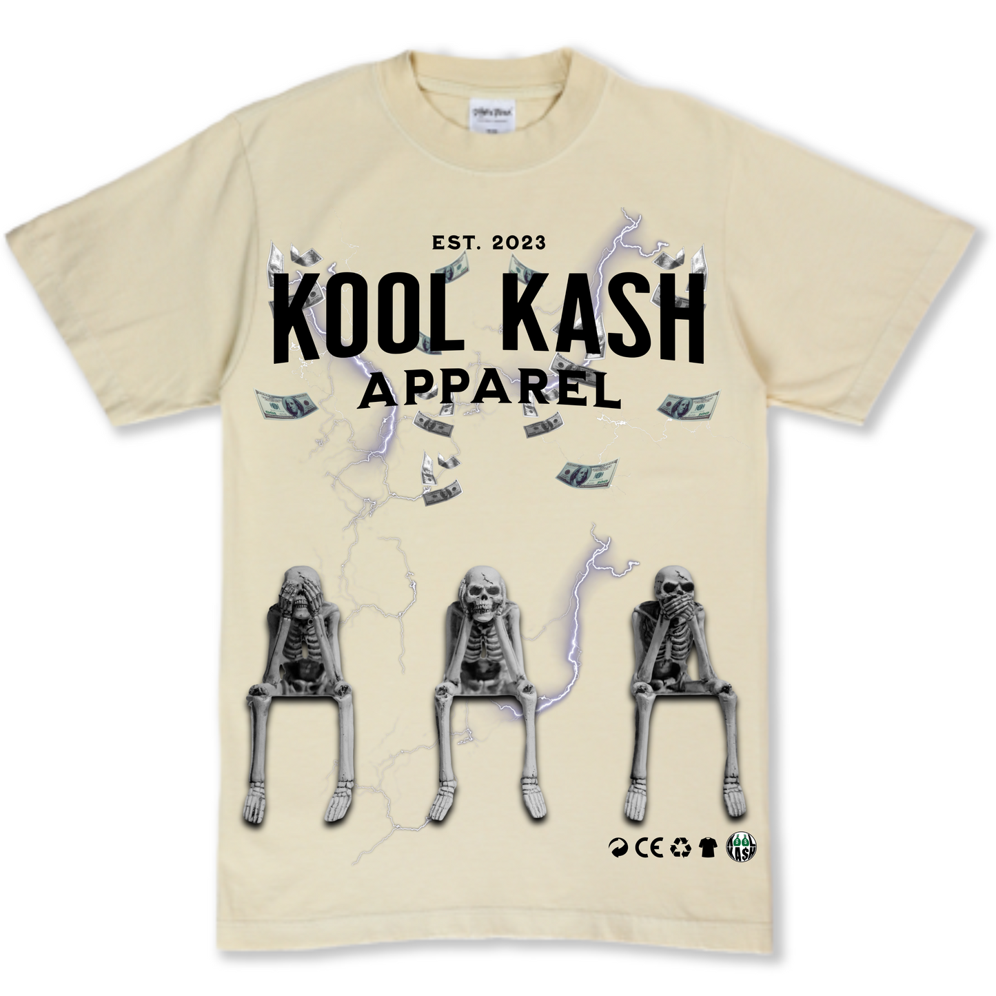 The Kash Storm Tee - Acid Wash Cream